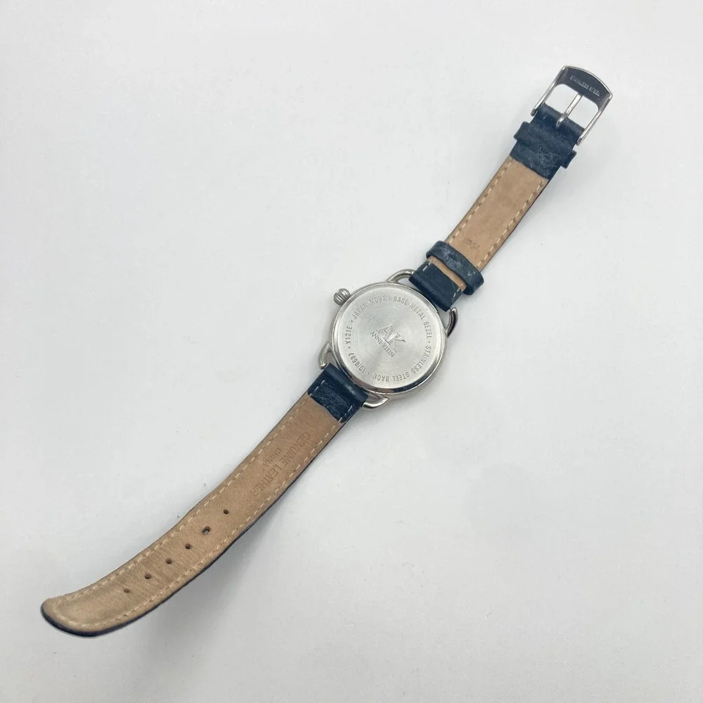 Anne Klein Women's Watch 33mm Silver Tone Easy Reader Leather New Battery 8